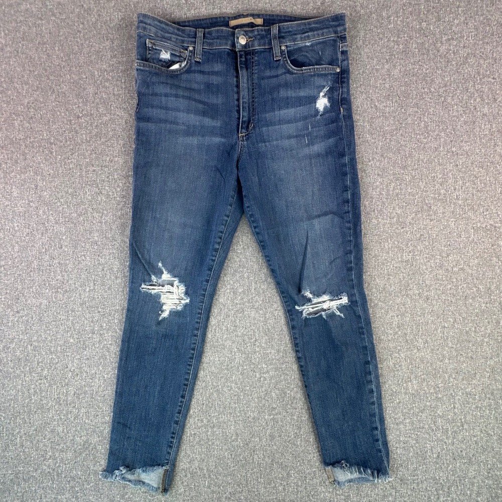 Joe's Jeans Jeans Womens 31 Michelle High Rise Skinny Ankle Blue Distressed
